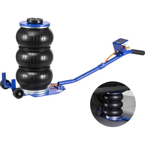 VEVOR Gato Neumático Eficiente para Coches 3 T, con 6 Tubos de Acero, Mango Largo y Almohadilla de Goma, Altura de Elevación de 140 a 450 mm, para Coches, SUV y Camionetas, 1030 x 268 x 140–450 mm