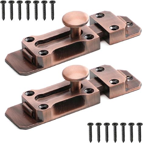 Verrous de porte pratiques et robustes de 7,6 cm (3 pouces) en alliage de zinc. Installation sans perçage. Convient à de nombreux accessoires de maison. (1/5)