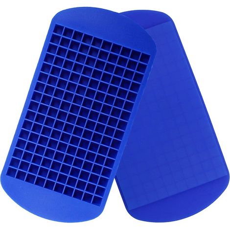 Confezione da 2 mini stampi per cubetti di ghiaccio in silicone, 160 stampi per cubetti di ghiaccio piccoli, cubetti di ghiaccio tritati facili da staccare per raffreddare i cocktail al whisky, senza