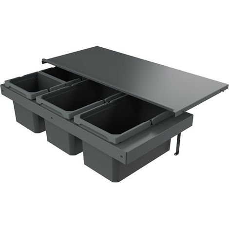 Naber Abfallsammler Cox Stand-UP® 250 S/900-4, für vorhandenen Auszug, mit Biodeckel, anthrazit (1/4)