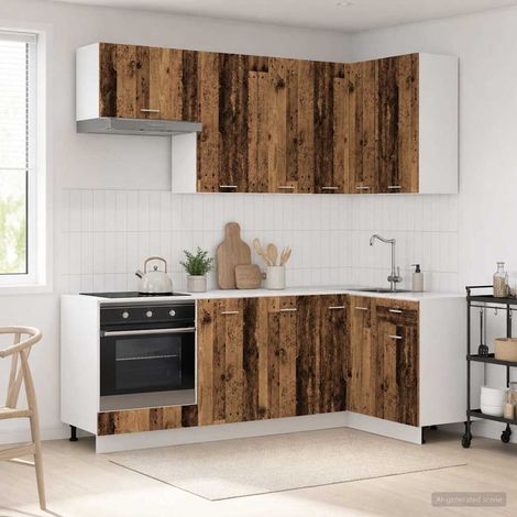 vidaXL Unité de cuisine LYON 8 pcs Bois ancien Bois d'ingénierie (1/5)