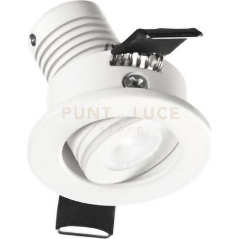 GFA880C- FARETTO DA INCASSO REGOLABILE TONDO BIANCO LED 3000K 170LM 3W D.4CM ALLUMINIO