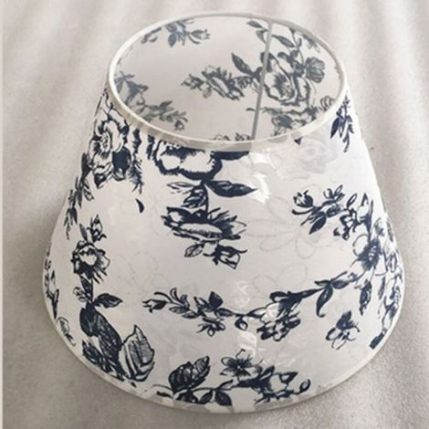 E27 Floral Pattern Fabric Lampshade, Lightweight and Sturdy, Cover for Table and Floor Lamps, Suitable for Bedroom and Living Room, Dimensions 22x14x17 cm, Convenient Replacement (1/3)