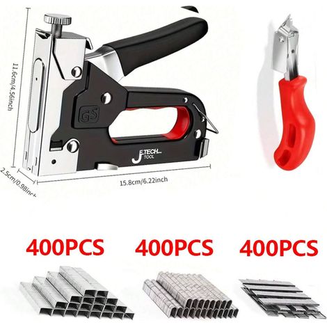 Pistolet agrafeuse résistant 4 en 1, manuel, pour vis, clous, décoration maison DIY, meubles, menuiserie (1/4)