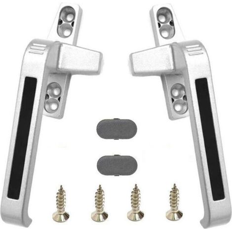 Poignée de fenêtre verrouillable Poignée de porte et de fenêtre - Accessoires de fenêtre en aluminium - 2 pièces (main gauche, main droite)
