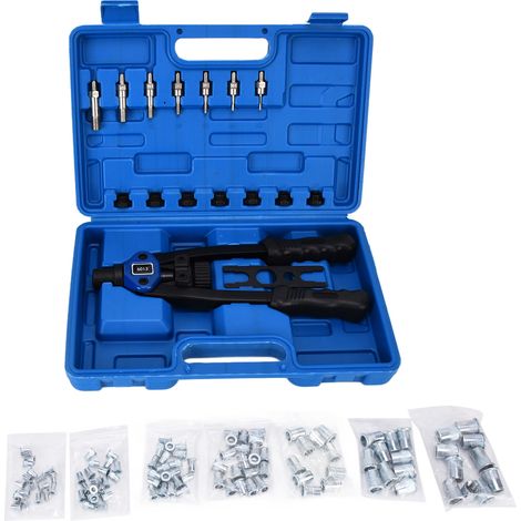 Kit de riveteuse manuelle 126 pièces pour rivets M3, M4, M5, M6, M8, M10 et M12 (1/5)