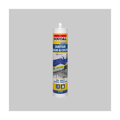 SILICONE ACETICO SANITARI SOUDAL 300 ml - Trasparente