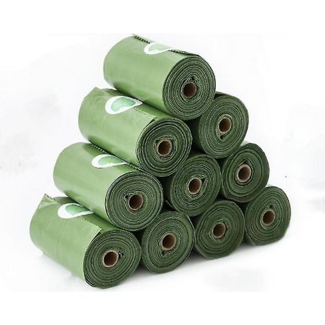 16 rollos de bolsas para excrementos de perro, doble grosor, aroma fresco, para dispensador estándar, paseos y viajes. (1/5)