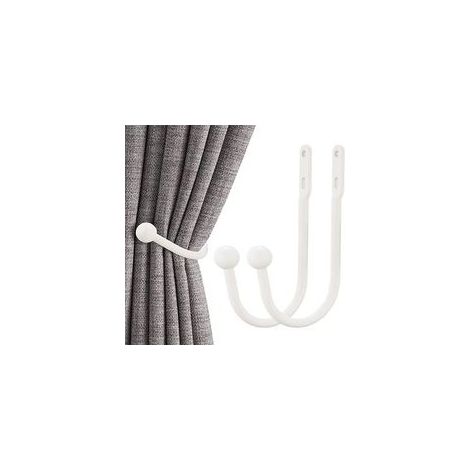 TAISHENGDA Set mit 2 Gardinenhalterhaken – Weiße Aluminiumlegierung, 16 cm (1/5)