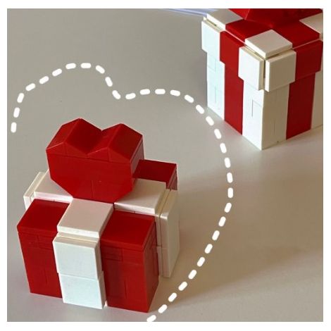 Boîte cadeau en forme de cœur pour bague de fiançailles, fabriquée localement à partir de blocs de construction MOC, boîte à bijoux pour anniversaire/Saint-Valentin, cadeaux de mariage (1/5)
