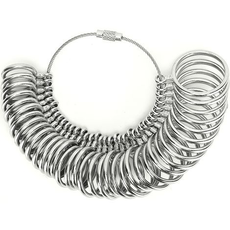 Jauge de Mesure de Bague en Métal pour Taille Doigt Outil de Bijouterie Accessoire (Échelle UE) (1/5)