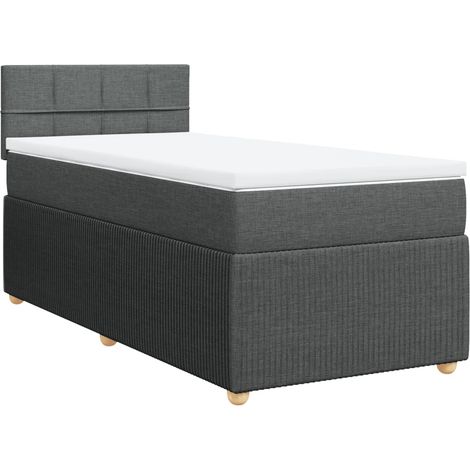 Maison Exclusive - Cama box spring con colchón tela gris oscuro 8 (1/5)