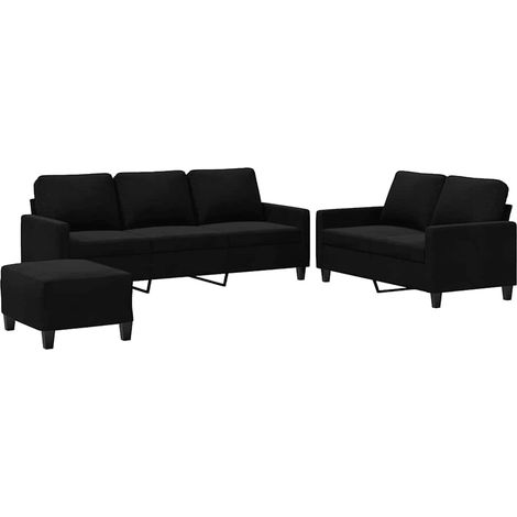Maison Exclusive - Set di Divani 3 pz con Cuscini Nero in Velluto