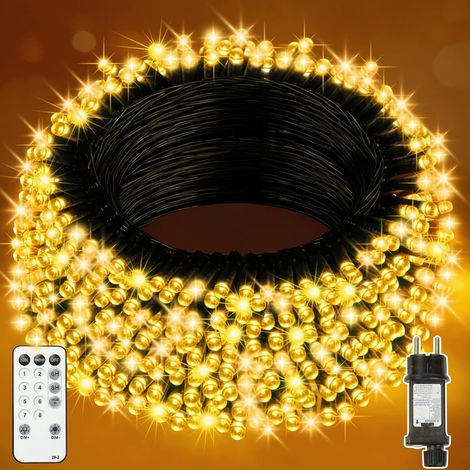 Guirlande Lumineuse Sapin de Noel - 20m 200 LED Guirlande Lumineuse Exterieure, avec 8 Modes/Minuterie/Télécommande/étanche IP44, pour Intérieur/Chambre/Fête/Maison Decoration(Blanc Chaud (1/5)