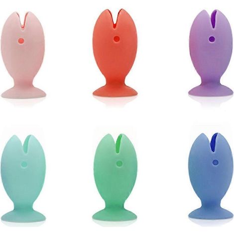6 pièces Porte-brosse à dents en Silicone Poissons, Rangement Multifonction Amusant pour Salle de Bain