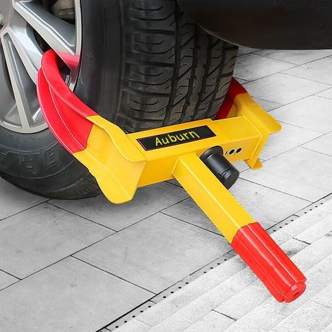 Sabot Antivol Roue Voiture, Réglable, Remorque Caravane, Griffe de Pneu pour Voitures, Caravanes, Remorques, Fourgonnette, Réglable Neuf Trous (1/4)