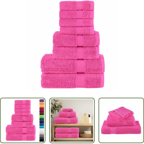 Premium Handtuch - 8 tlg. Premium-Handtuch-Set SOLUND Rosa 600 g/m² (1/5)