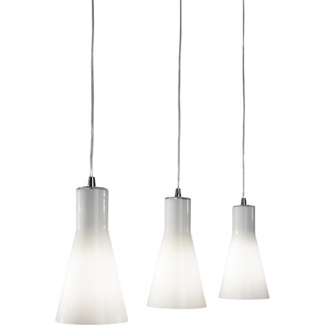 Suspension Diana En Métal Chromé Et Verre Soufflé, Design Élégant, 3 Ampoules Avec Douille E27, Idéale Pour Les Intérieurs, 2753-47-138 (1/3)