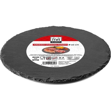 MAURY'S VASSOIO TONDO IN ARDESIA DIAMETRO 20 CM PER ANTIPASTI O DESSERT (1/2)