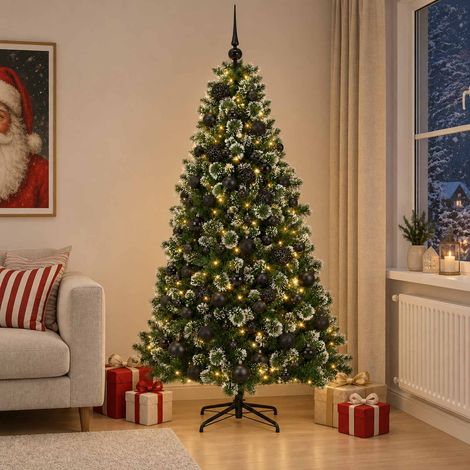 vidaXL Artificial Christmas Tree with Bauble 240 cm 300 LEDs (1/5)