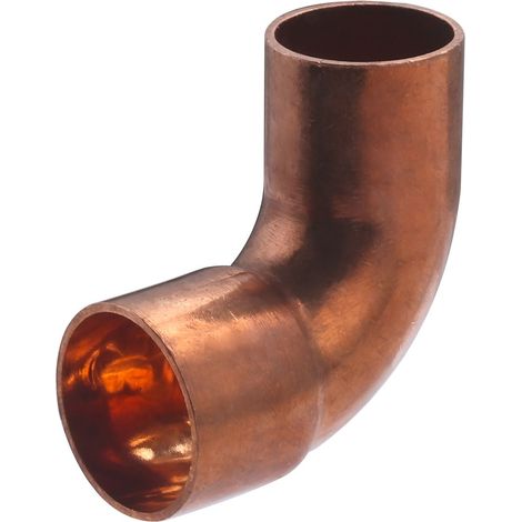 Codo 90° Pequeño Radio de Cobre Macho Hembra Igual QUICK PLOMBERIE - Ø18