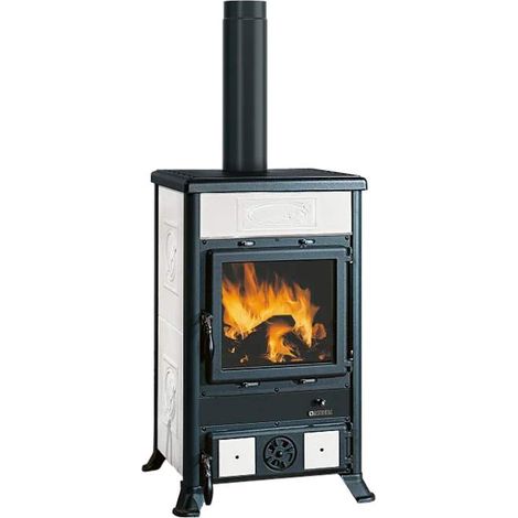 La Nordica 7017605 Rossella R1 5.0 Stufa a Legna 9 kW 257 m³ Classe A+ Maiolica Liberty colore Bianco Infinity