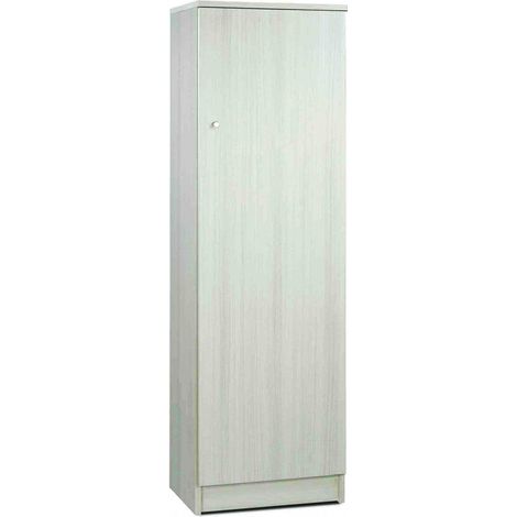 Colonna portaoggetti ad un'anta in MDF beige dimensioni 46x34x147 cm ideale per organizzazione e design elegante