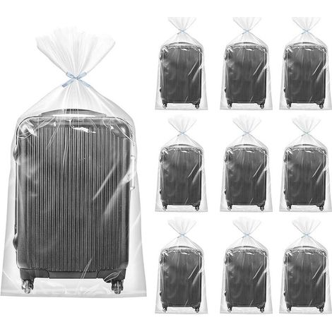 Lot de 10 sacs de rangement transparents extra larges : 100 x 152 cm Sacs en plastique transparents Grands sacs de déménagement réutilisables pour bagages, jouets en peluche, valises, vêtements (1/5)