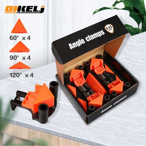 Clip à angle droit pour le travail du bois Fixat de cadre photo à 90 degrés Installat de poinçonnage-1pcs-Quatre paquets Clip à angle droit pour le travail du bois (boîte de coul)