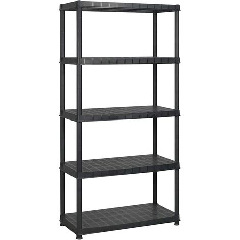 vidaXL Estantería almacenaje 5 niveles plástico negro 274,5x45,7x185cm (1/2)