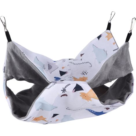 Hamac suspendu pour hamster, lit superposé pour petits animaux, jouet adapté aux hamsters, souris, rats blancs et autres petits animaux de compagnie. Petit dinosaure. (1/5)