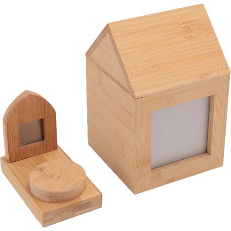 Urne funéraire pour animaux de compagnie en forme de maison, belle structure robuste, boîte à cendres pour chat et chien, petite combinaison (1/5)