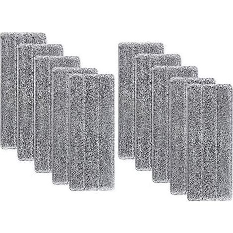 10 Serpillères en Microfibre pour Balai Lave-Sol Housse de Nettoyage de Rechange La Tête de Ménage de Vadrouille pour Balai Plat Lingettes de Nettoyage 33x12mm (1/5)