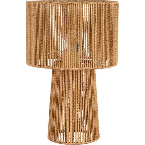 Lampe de table en corde de papier beige esprit naturel - beige naturel corde de papier (1/3)