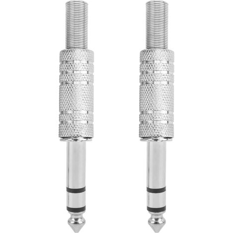 Adaptateur Audio 6,35mm Mâle-Mâle, Rallonge Jack Stéréo pour Guitare, Casque, Connecteur Droit, Lot de 2 (1/5)