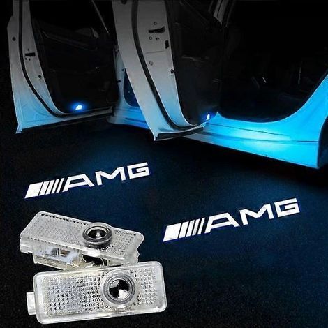 Projecteurs de porte LED avec logo (2 pièces) pour Mercedes-Benz AMG, modèles A, B, C, E, C, GL, GLA, GLC, GLE, GLS, M, EQC et autres.
