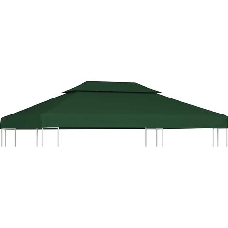 Recouvrement de remplacement d'auvent - pour Jardin Terrasse Extérieur Patio 310 g/m² 3 x 4 m Vert BV606321 - BonneVie (1/4)