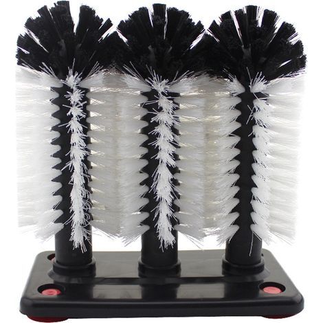 Brosses de rinçage professionnelle montées sur 3 piliers - Avec large plaque à ventouse en aluminium - Brosse à vaisselle pour verres 2618.5 cm (1/3)