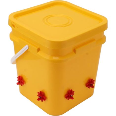 Automatic Chicken Waterer, 12L Poultry Drinking Bowl with Barrel and Large Blue Bowl, Gravity Fed, No Overflow, for Ducks, Chickens, Birds (Bucket + Waterer) (1/5)