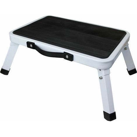 Marchepied pliable 1 niveau Acier Noir et blanc (1/4)