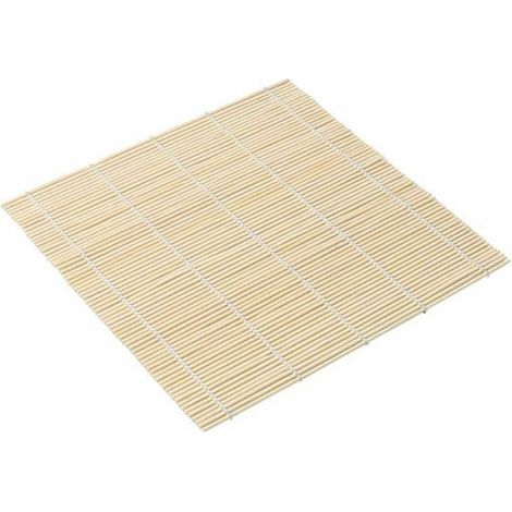 Esterilla de bambú para sushi Makisu de 24 x 24 cm para principiantes y profesionales con superficie antiadherente, ligera y fácil de usar. (1/5)