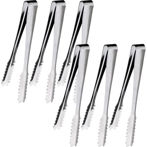 Pince à Glaçons, 6 Pièces Pince a Sucre, Pince Bonbon, 15cm, pour Cuisine, Café, Fête, Bar et Buffet (1/5)