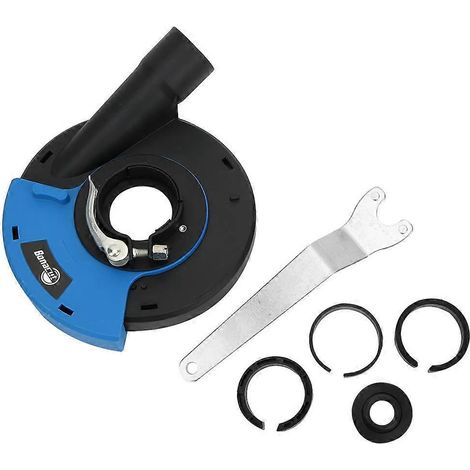 5-Zoll-Staubschutzhaube, blau-schwarz, aus PC-Kunststoff und Metall, Schleifschutzabdeckung für Winkelschleifer, Zubehör