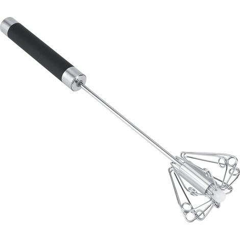 Batidor de huevos de cocina Lwuey, batidor manual semiautomático multifuncional, espumador de leche, batidora manual giratoria, varillas de acero inoxidable para batir, batir y espumar salsas. (1/4)