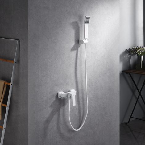 Imex -  Grifo Monomando Ducha y Bañera  Blanco Serie Art