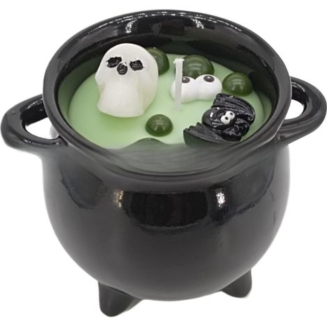 Bougies d'Halloween Parfumées,Bougie Veilleuse En Pot De Sorcière  Bougies En Cire De Soja D'Aromathérapie Pour Fêtes, Table À Manger, Chambre, Soirée, Pièces Maîtresses, Méditation, (1/5)