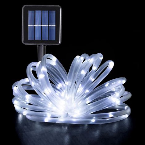 Guirlande Tube Lumineuse Solaire Étanche 12 Mètres 8 Modes 100 LED Solaire Tube Lumineux pour Jardin Chambre Mariage Fête Décoration de Noël (1/5)