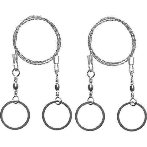 Lot de 2 scies à fil de survie en acier inoxydable pour le camping, la randonnée, la chasse (1/5)