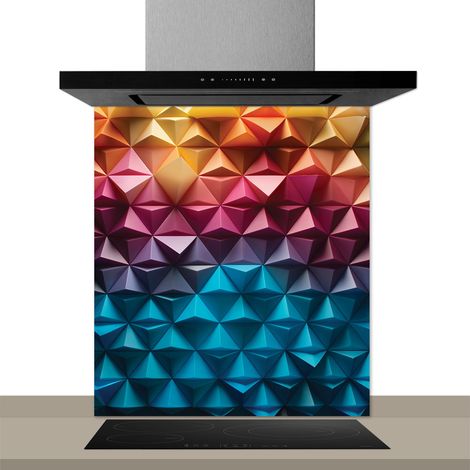 Fond de hotte décorative, illusion multicolore 60x70 Fond de hotte (1/2)
