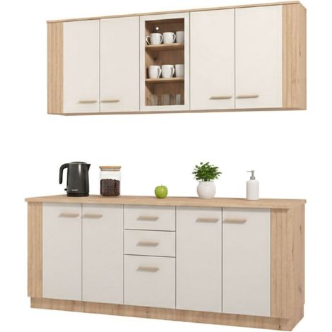 Ghemme - Küche, Beige, 2 Schubladen, Elektrogeräte nicht im Lieferumfang enthalten (1/5)